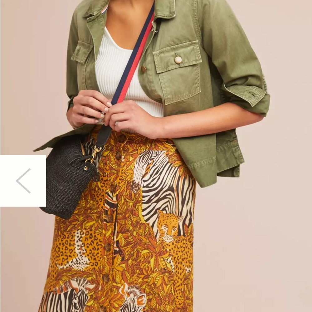 Maeve Linen Animal Print Skirt